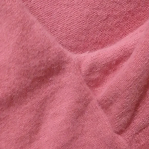 ✨Odille Peach Pink Angora Ruffle Sweater Soft Flirty Cozy Knit Top Fairycore - Picture 6 of 6